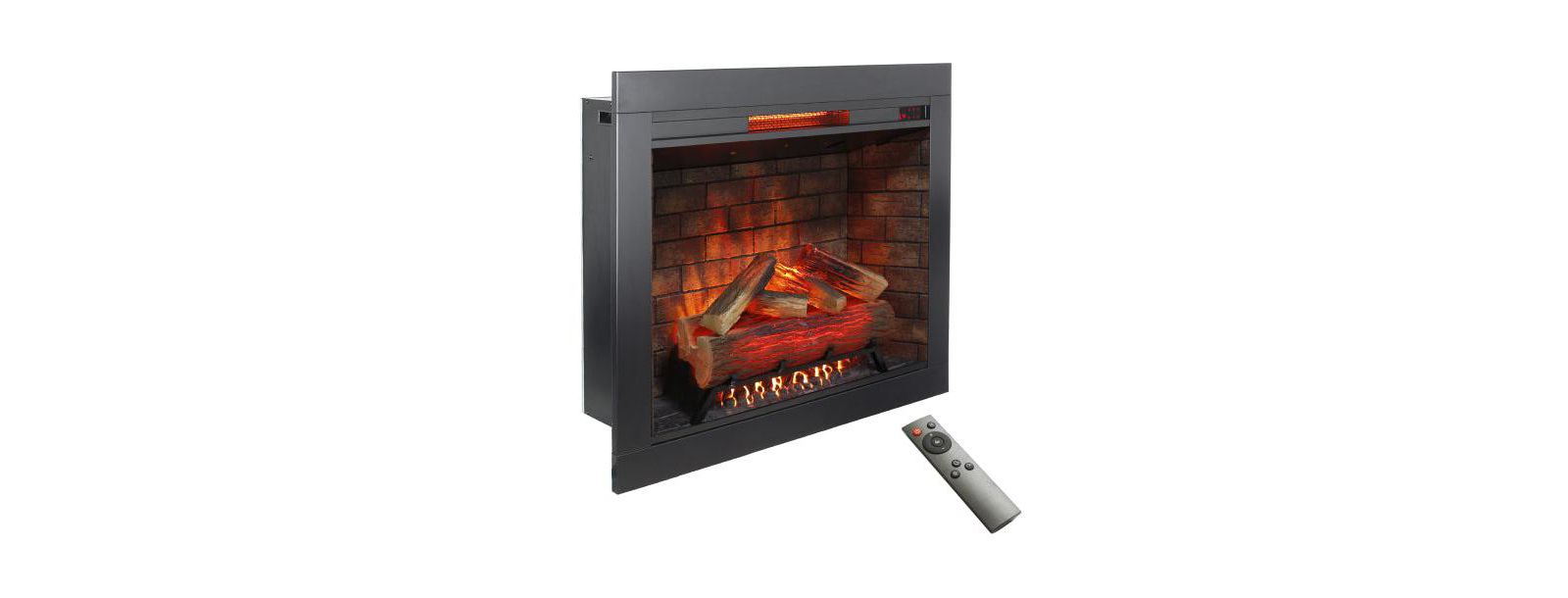 Flynama 33 inch Infrared Electric Fireplace with Removable Trim kit Insert, Touch Panel Home Decor Heater, Smokeless Firebox With Fire Crackling Sound