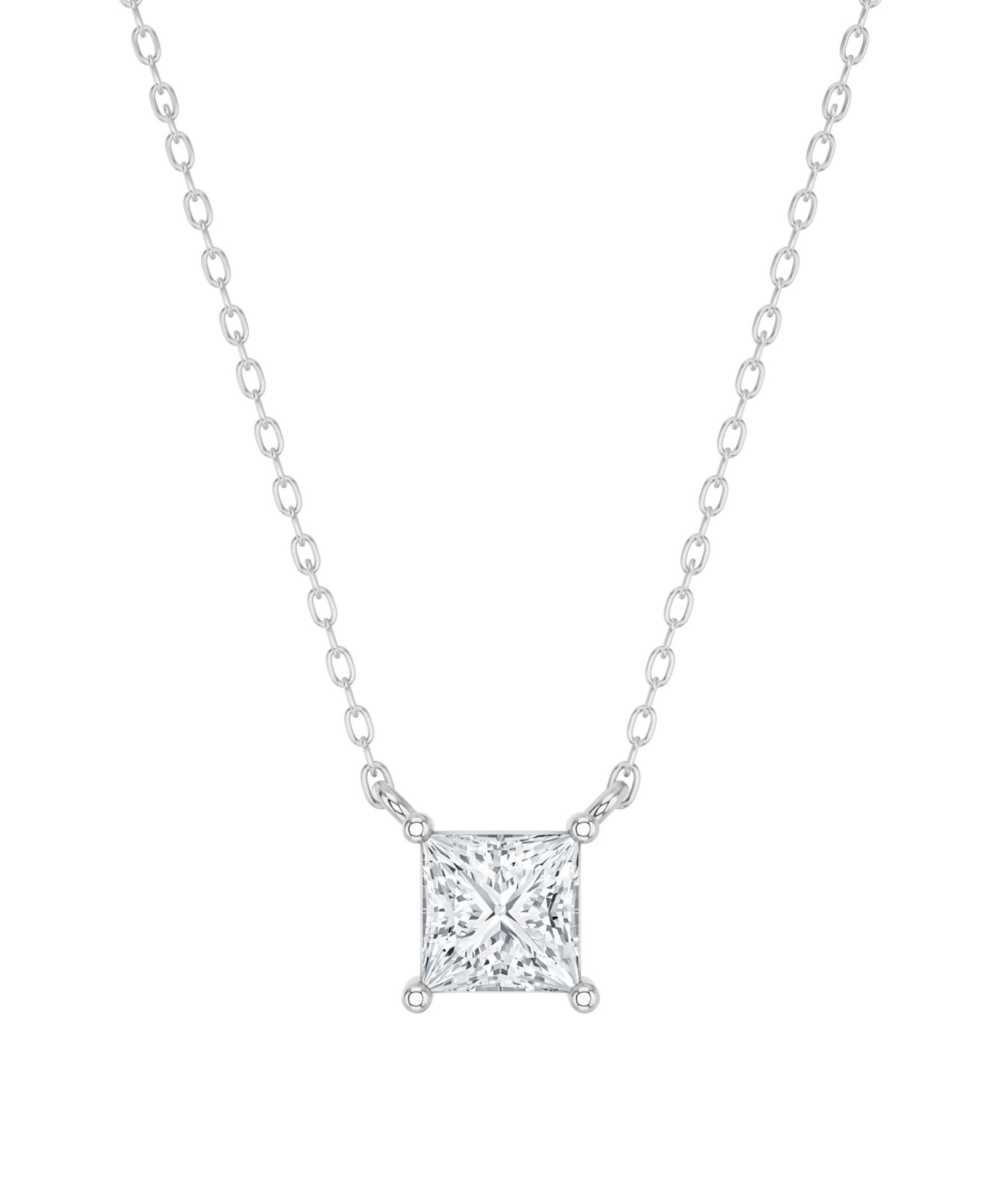 Forever Grown Diamonds кулонная цепочка с выращенными бриллиантами (1 ct. t.w.) из стерлингового серебра
