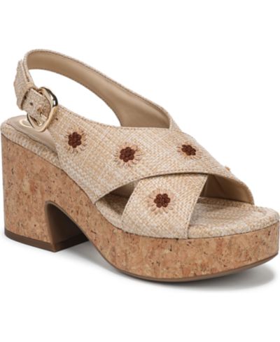 Женские босоножки Sam and Libby Hanfleur Floral Raffia Platform Cork Sandals