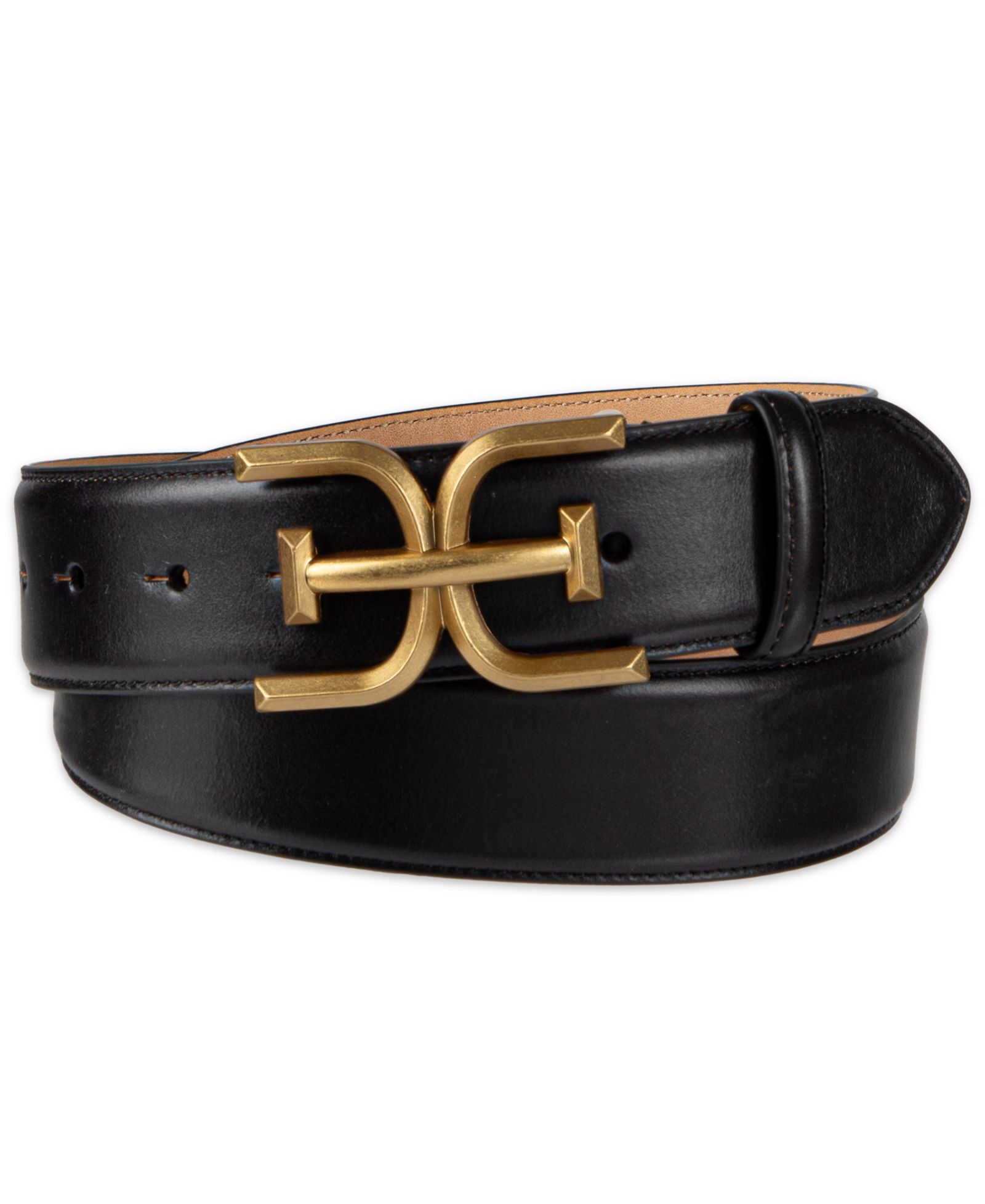 Sam Edelman Double-E Logo Plaque Belt