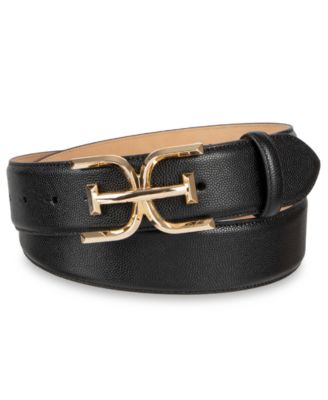 Sam Edelman Double-E Logo Plaque Belt