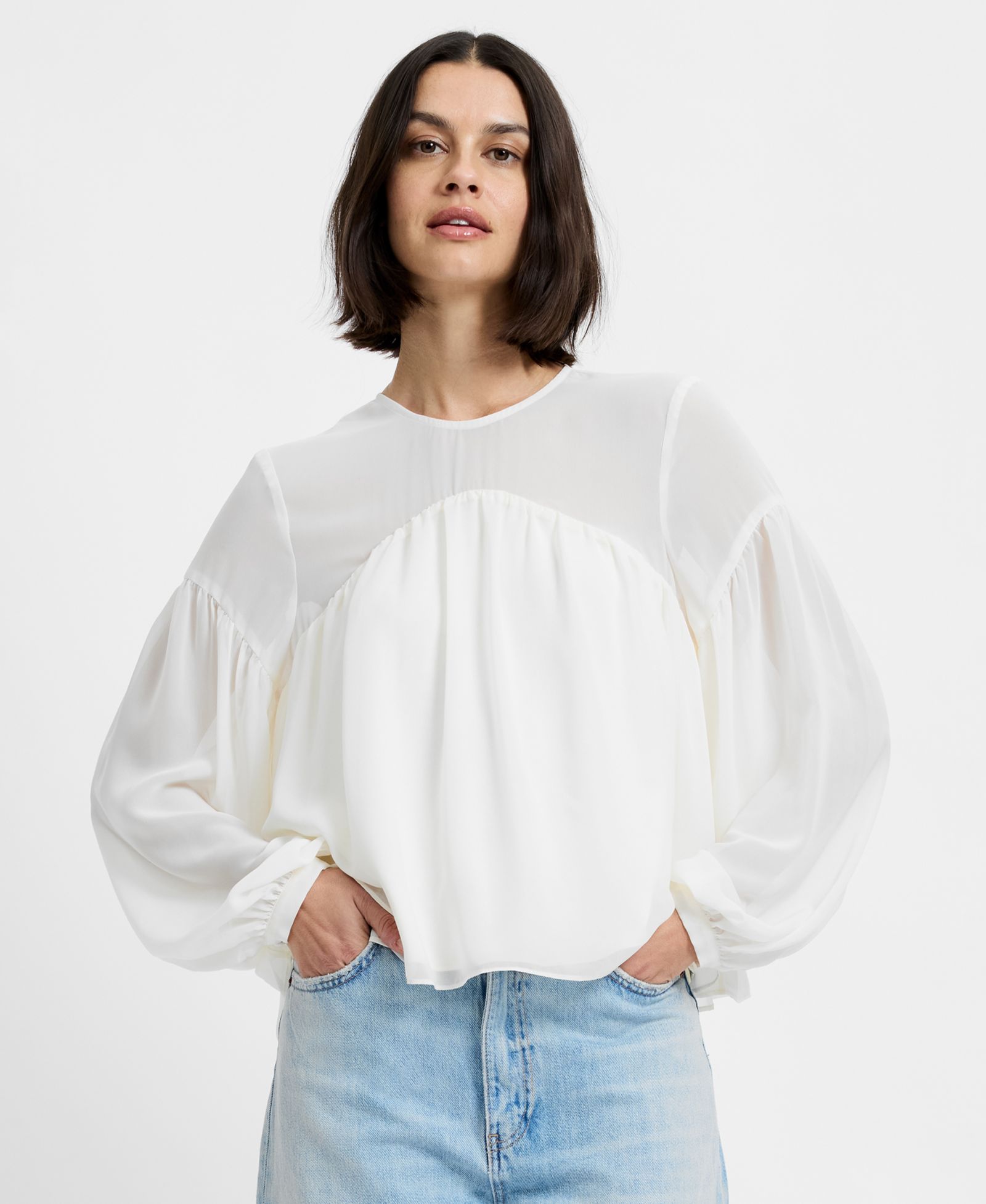 French Connection Women's Marina Round Neck Blouse