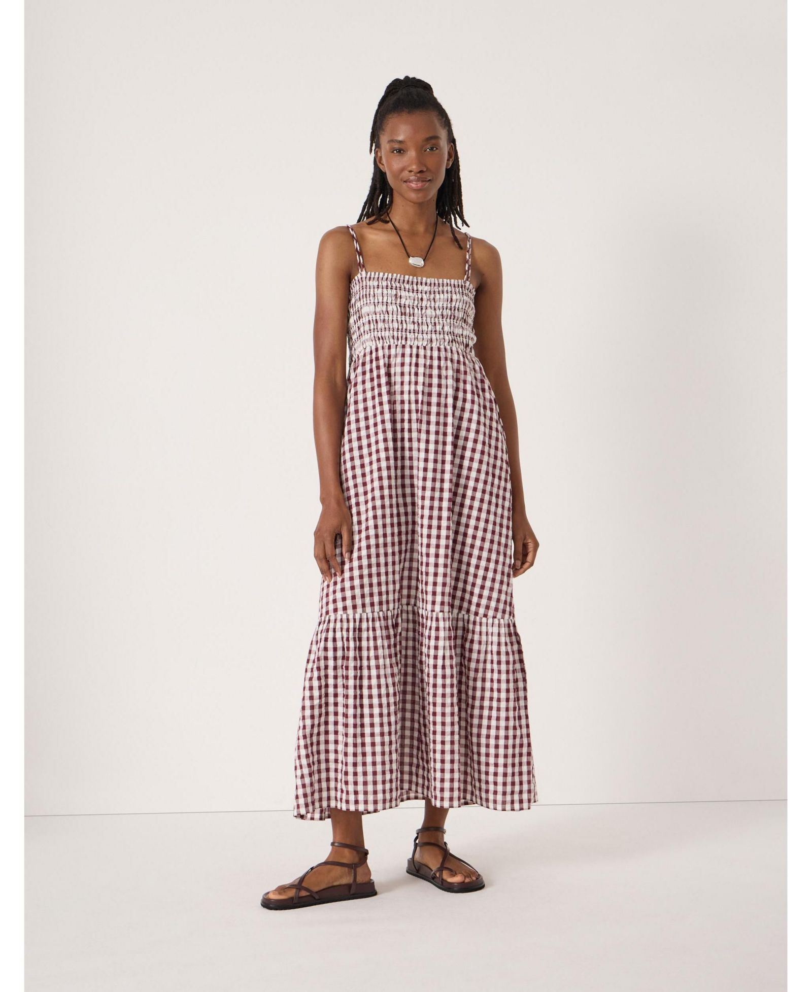 Hush Women's Leni Shirred Gingham Beach Dress