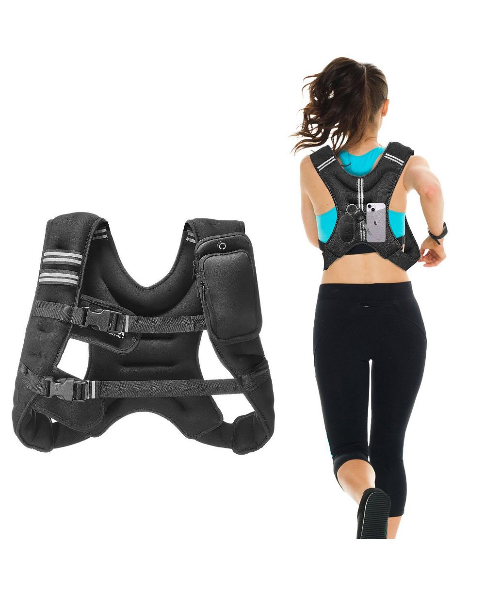 Mecale Weighted Vest, 12 lb Adjustable Training Vest с Reflective Stripe и Buckle для Men and Women