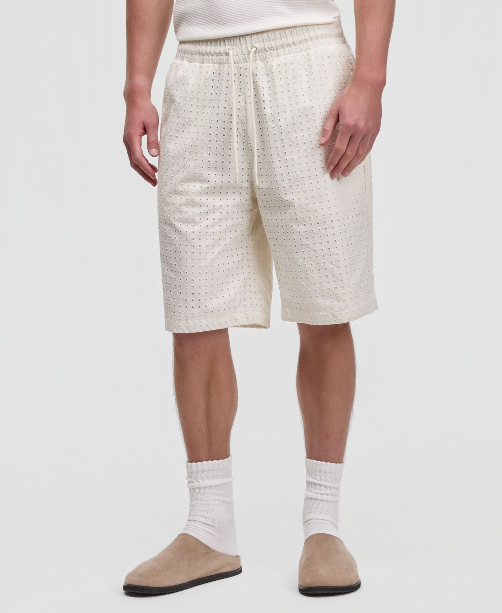 Mode of One Men's Eyelet 11" Drawstring Shorts, Macy's Exclusive