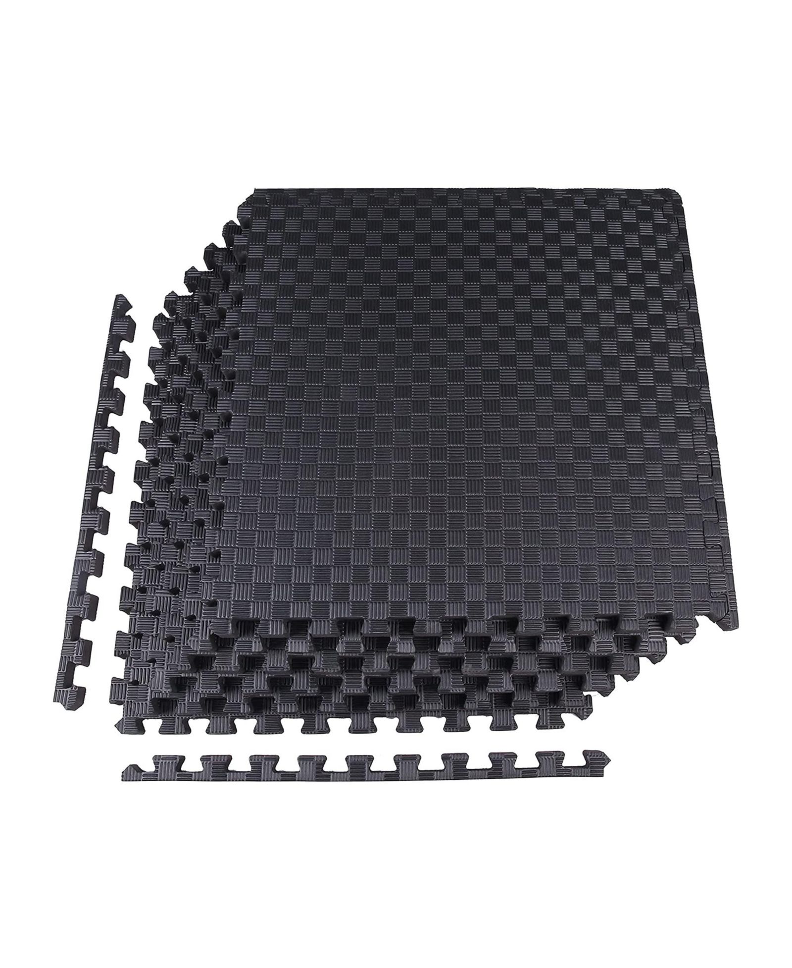 BalanceFrom Fitness Foam Interlocking Exercise Floor Mat, 24 Square Feet, Black