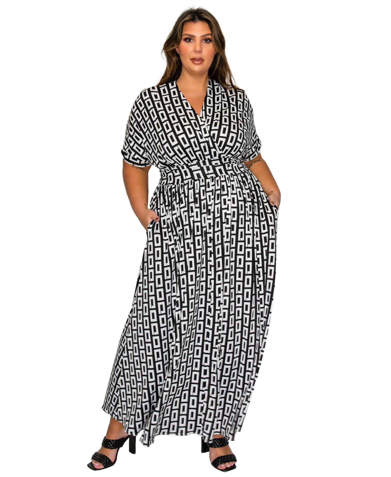 L I V D Plus Size Bellano Empire Waist Dress