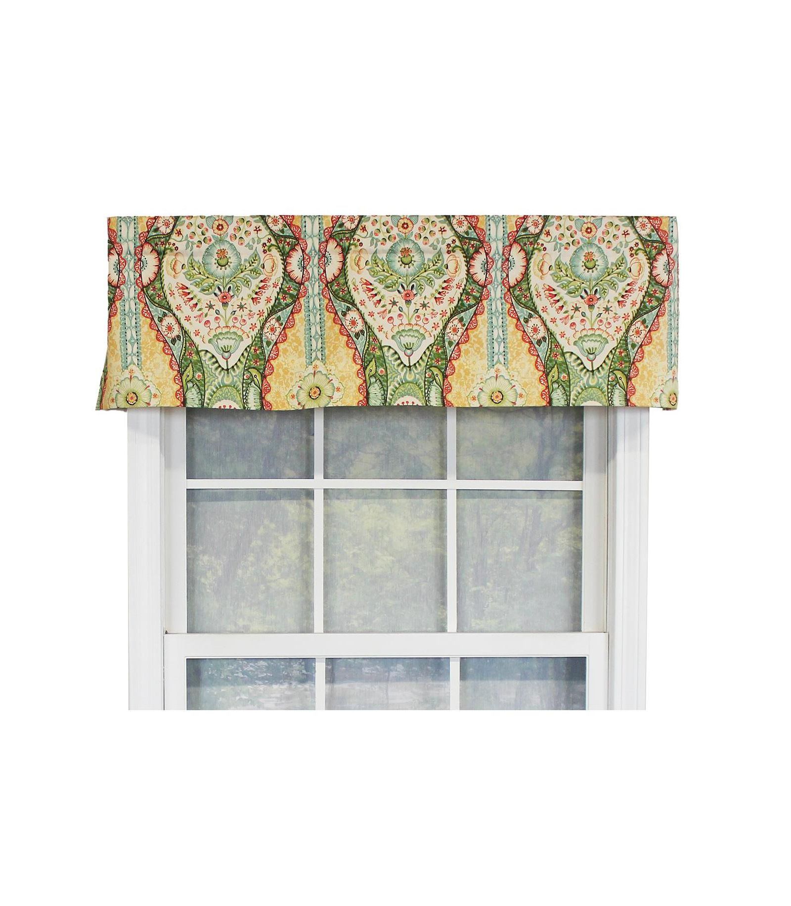 RLF Home Brassiere Tailored 100% Cotton with Fully Lined 3" Rod Pocket Valnance for Windows 50" x 14"