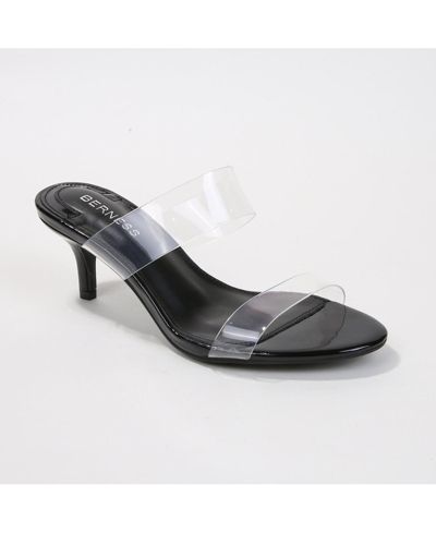 BERNESS Women's Calia Clear Double Strap Kitten Heels