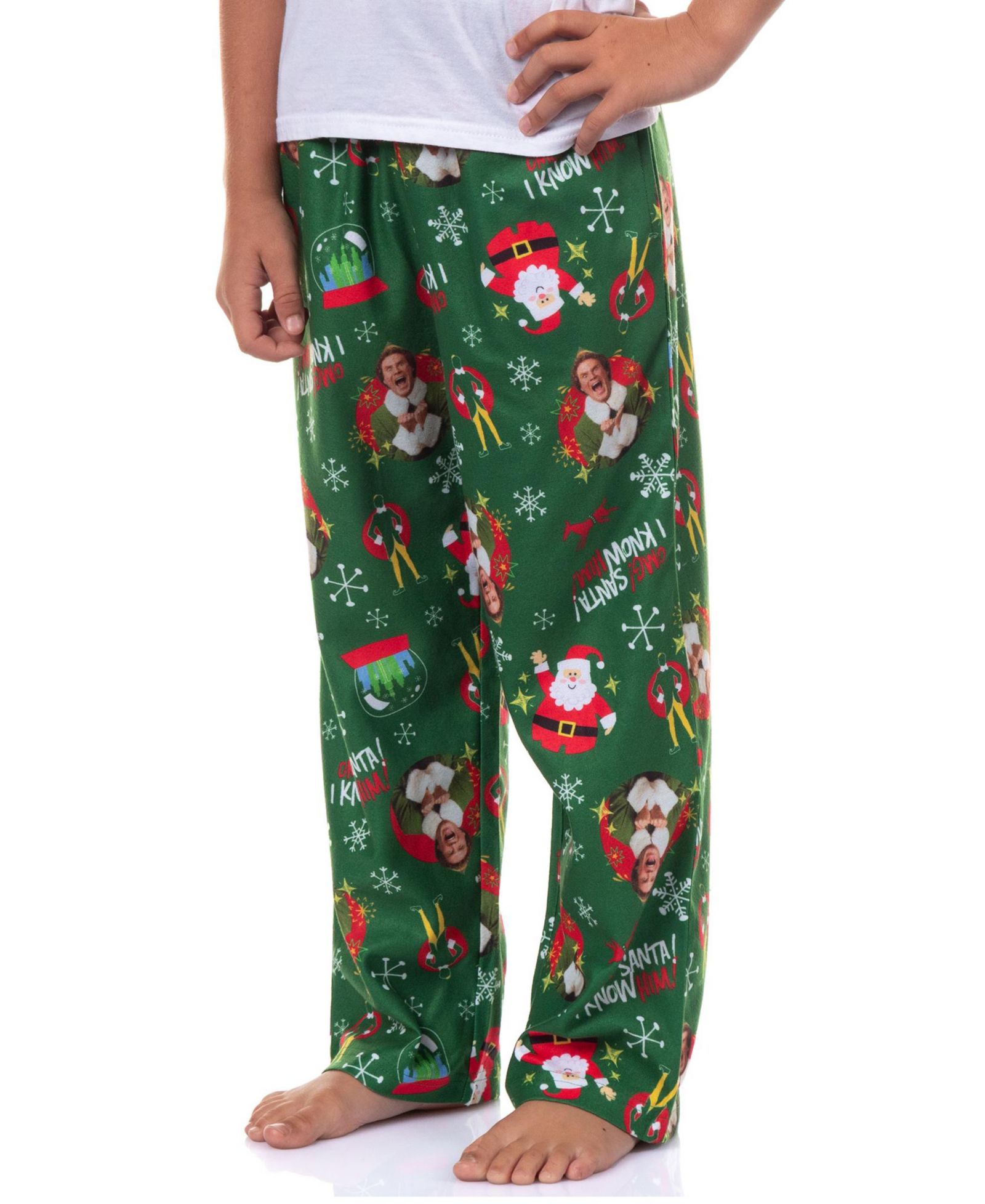 Детские фланелевые пижамные брюки Elf Buddy OMG I Know Him All-Over Christmas Movie