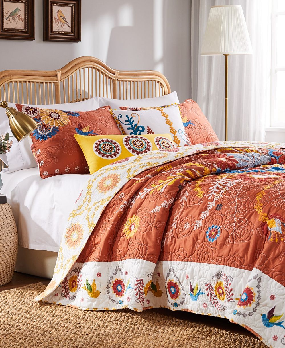 Комплект из 5-ти стеганых покрывал Greenland Home Fashions Topanga Bohemian Floral, King