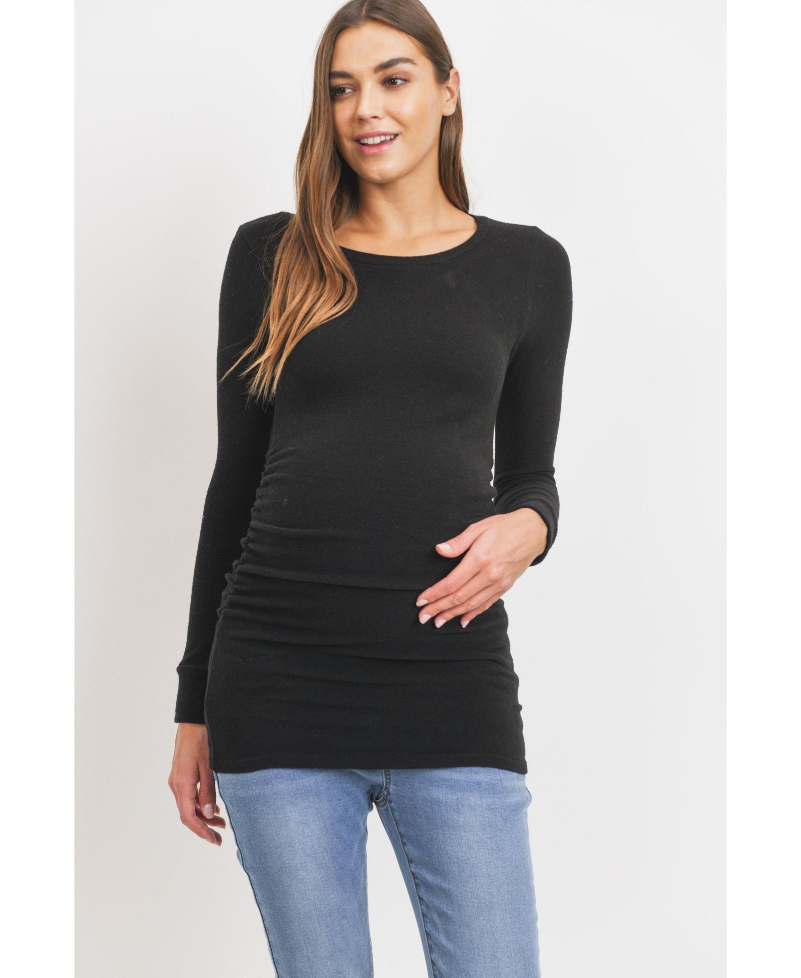 Hello Miz Women's Cashmere-Like Hacci Long-Sleeve Tunic