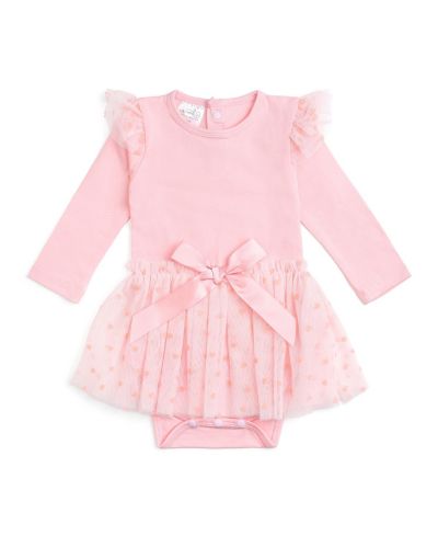 Детский боди Sweet Wink Baby Girls Flocked Heart Tiered Long Sleeve Tutu
