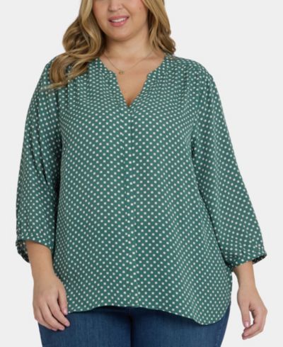 Женский топ NYDJ Plus Size Pintuck 3/4 Sleeve