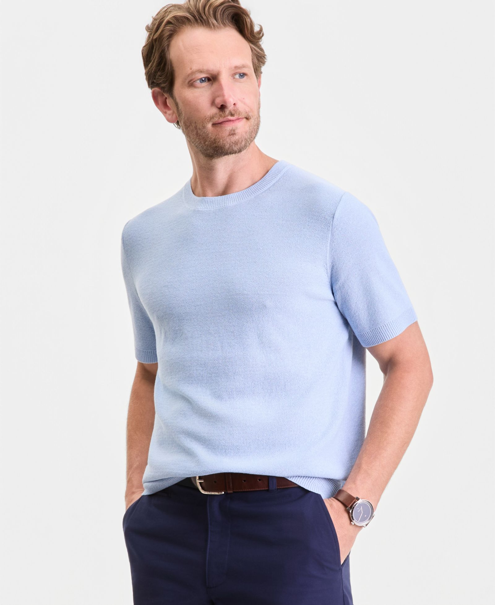 Club Room Men's Short-Sleeve Boucle Sweater T-Shirt, Macy's Exclusive