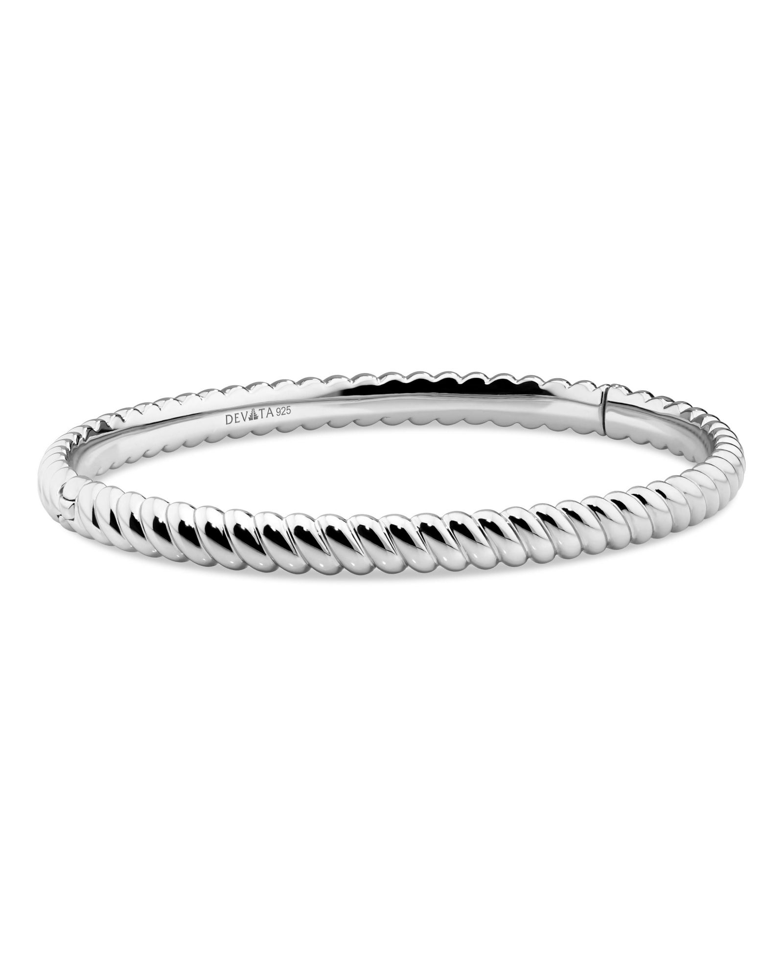 Браслет DEVATA Twisted Rope Bangle Rhodium Plated Sterling Silver