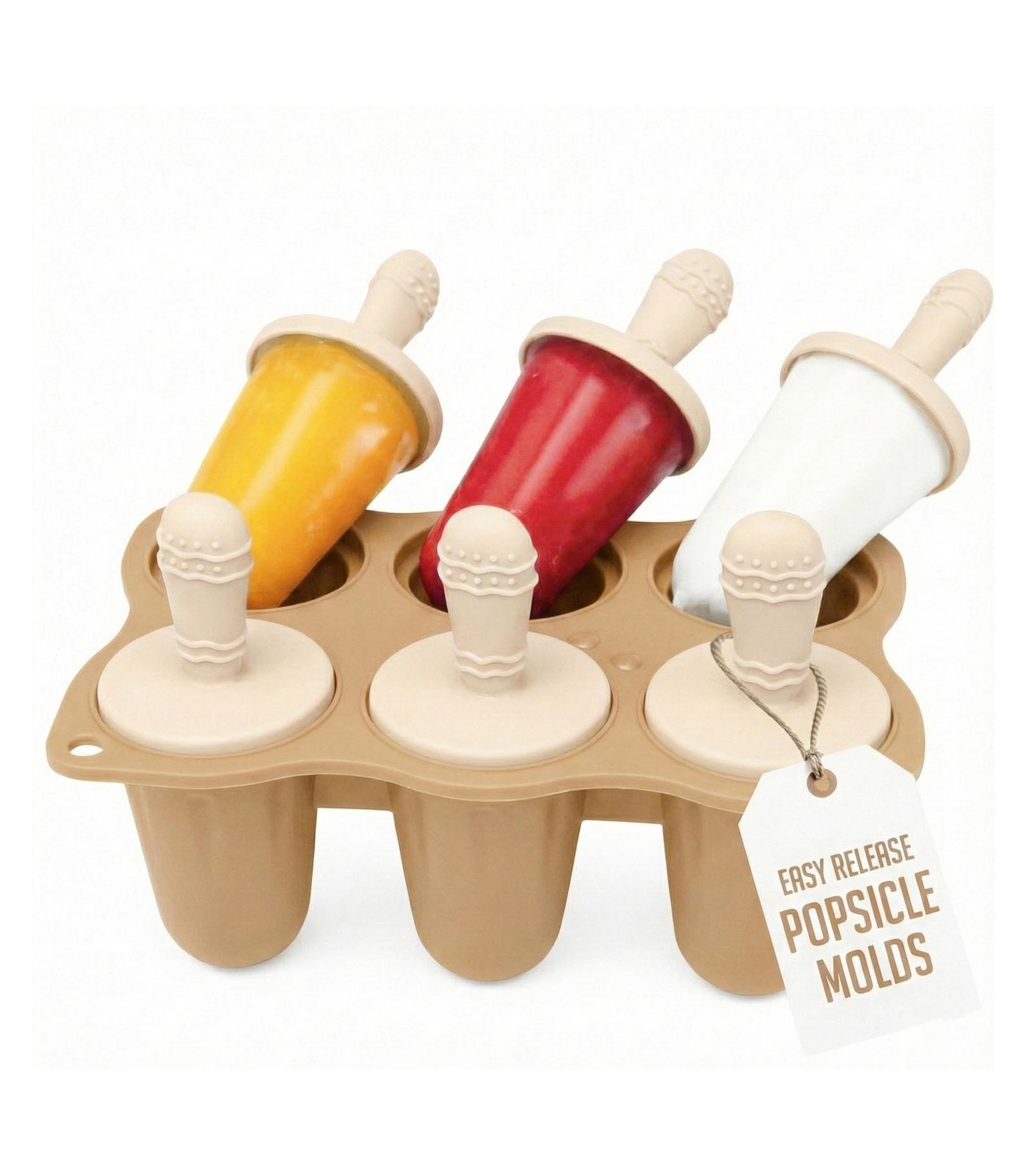 Sperric Baby Popsicle Mold – Silicone Teething Ice Pop Molds for Infants & Toddlers, 6-Cavity, BPA-Free, Dishwasher Safe
