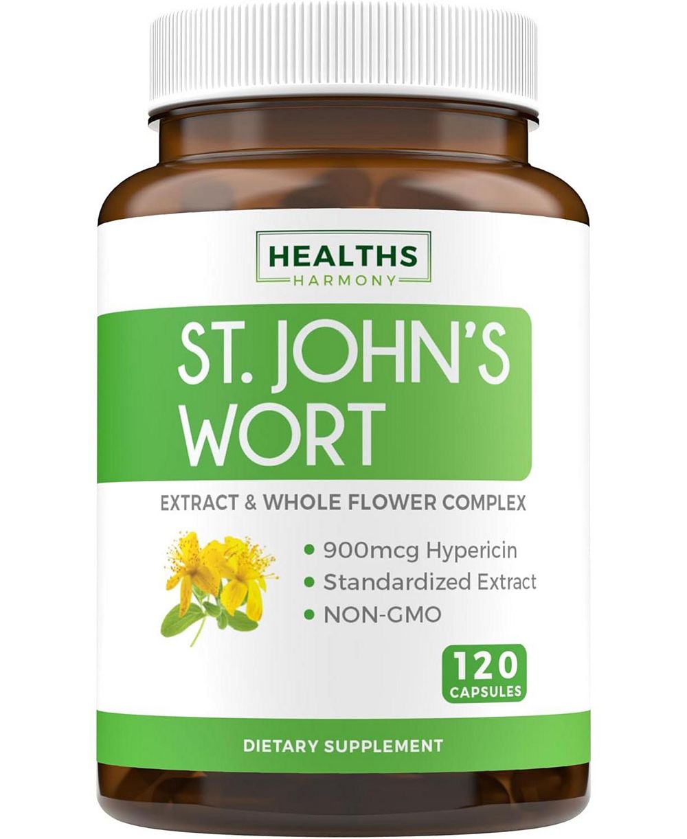 Капсулы Healths Harmony St John's Wort, поддержка психического здоровья и настроения, противовоспалительная добавка, 120 шт