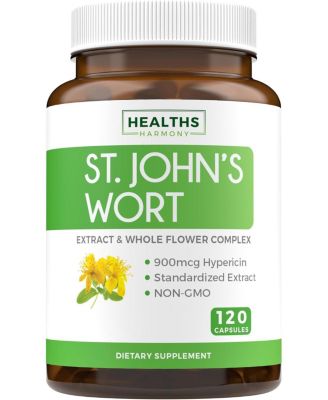 Healths Harmony St John's Wort Capsules, Mental Health and Mood Support, Anti Inflammatory Supplement, Health's Harmony, 120ct