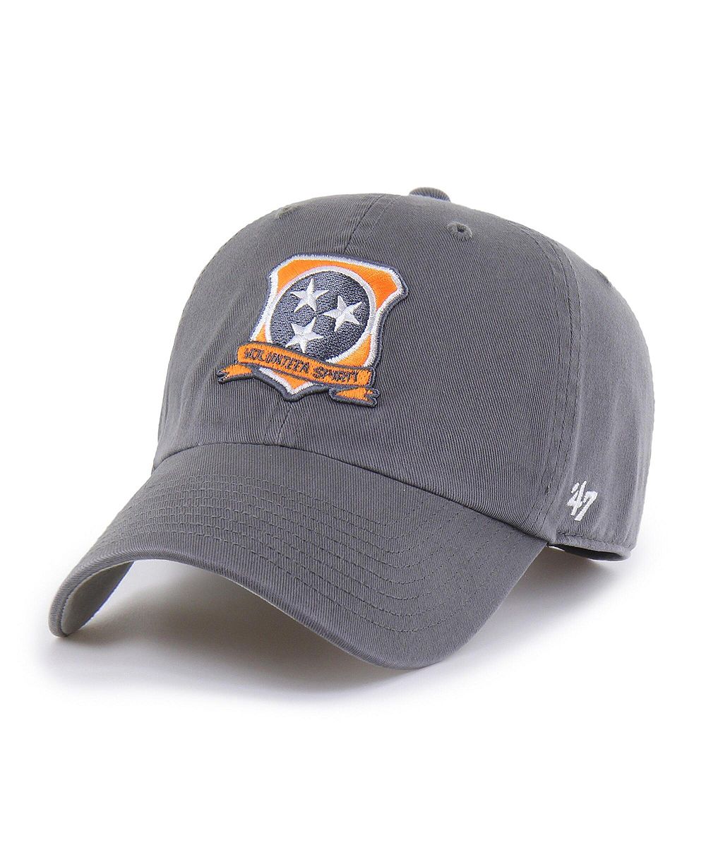 Мужская бейсболка '47 Brand Tennessee Volunteers Smokey Grey Ballpark Clean Up Adjustable, антрацит