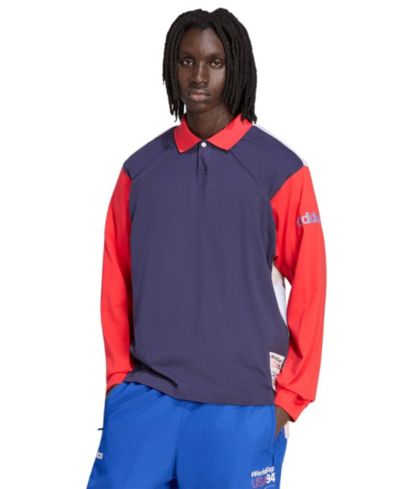Adidas Men's Navy/Red USMNT 1994 World Cup Long Sleeve Polo Shirt