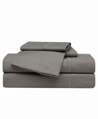 Комплект из 4 простыней Oceanfront Resort Embroidered Percale, 200-Thread Count, Queen