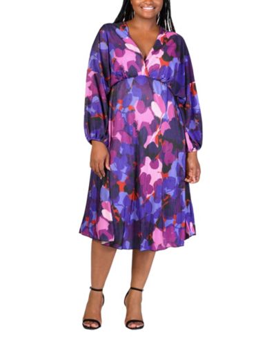 24seven Comfort Apparel платье Plus Size Empire Waist Midi