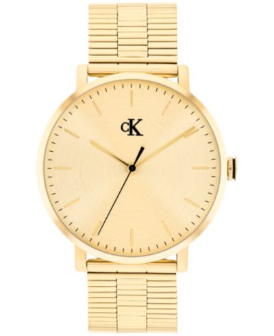 Мужские часы Calvin Klein Real Gold Tone Stainless Steel Mesh Bracelet 42mm