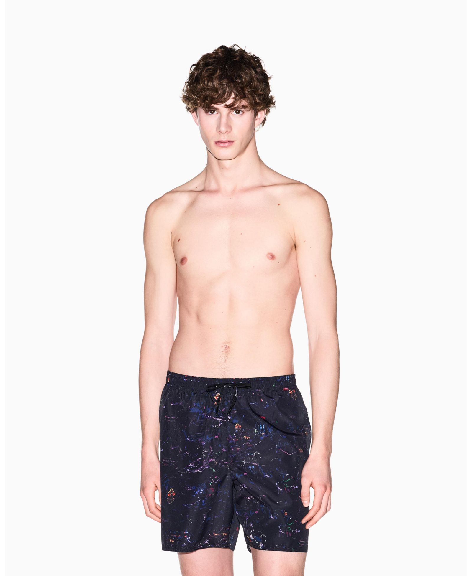 A|X Armani Exchange Men's Flower Print Swim Trunk
