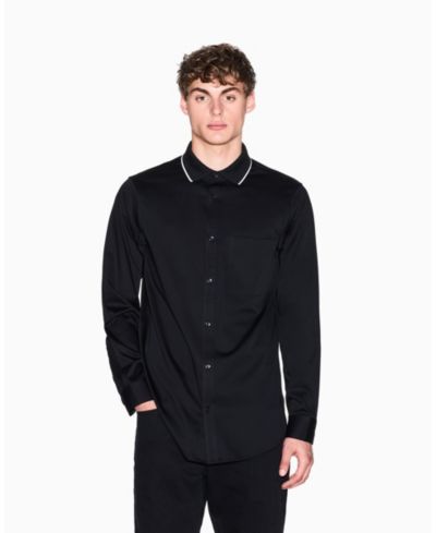 Мужская рубашка A|X Armani Exchange Long Sleeve Rib Collar с отделкой