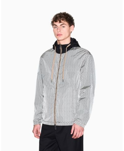 A|X Armani Exchange Men's Allover Logo Print Windbreaker Jacket