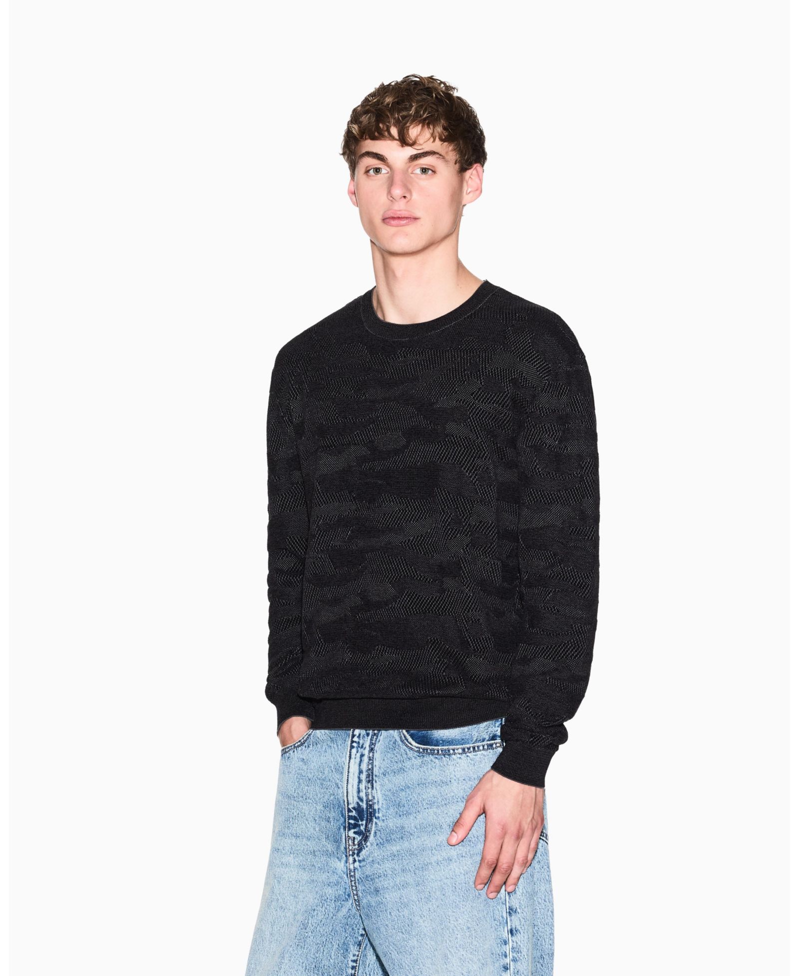 Мужской джемпер A|X Armani Exchange Jacquard Camouflage Mercerized Cotton Sweater