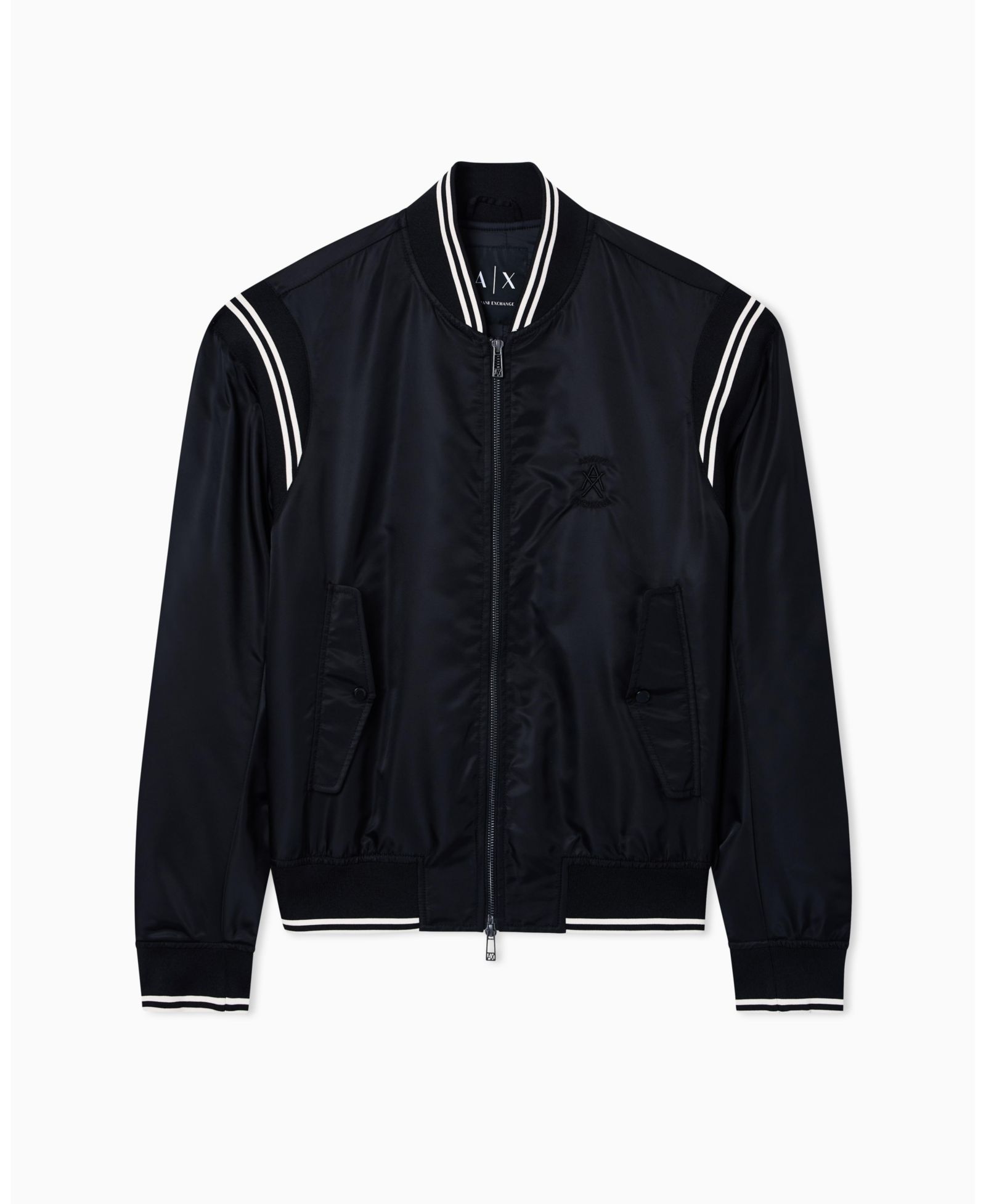 A|X Armani Exchange Men's Varsity Bomber with Back Graphic Jacket