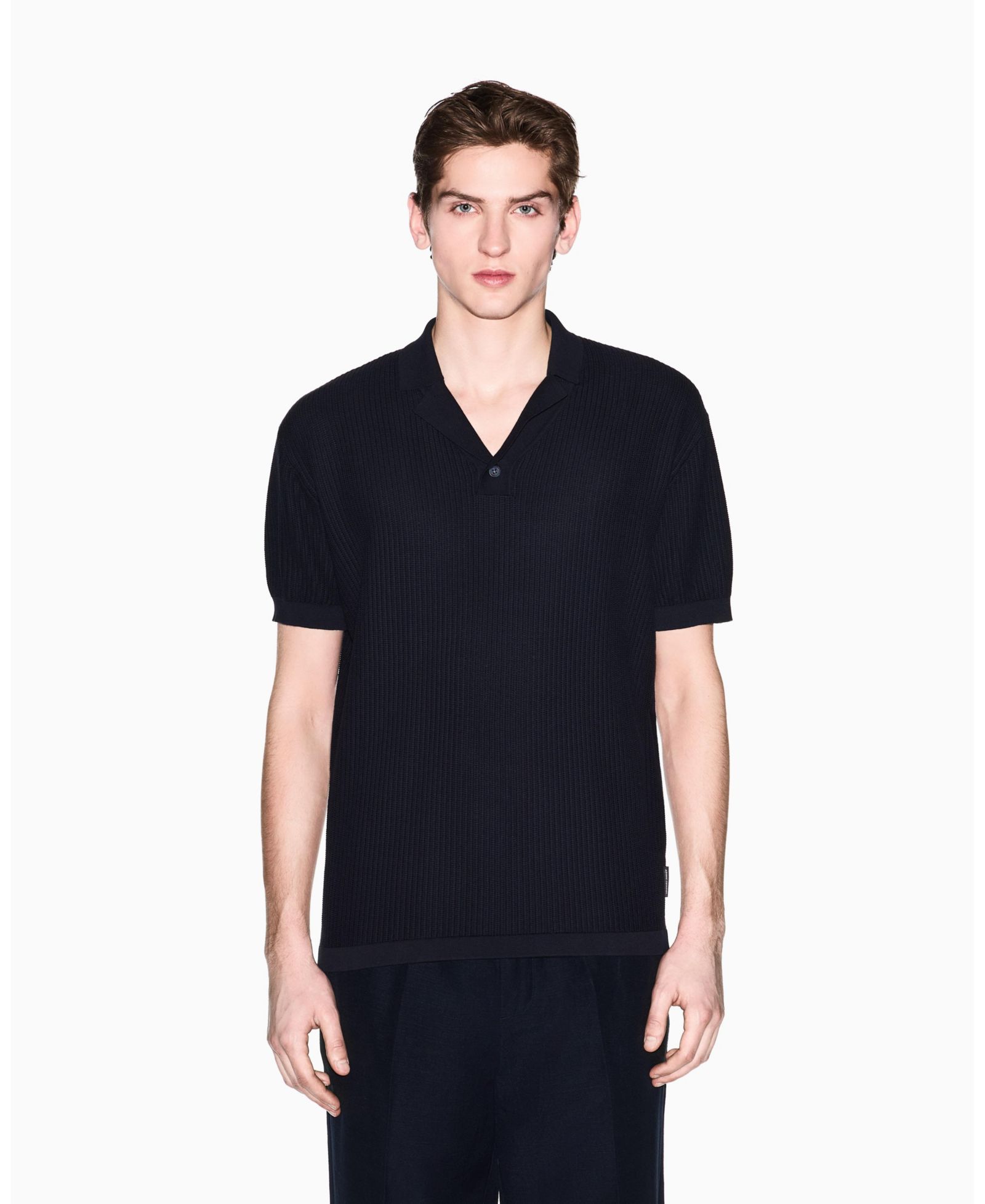 A|X Armani Exchange Men's Textured Polo Sweater