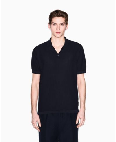 A|X Armani Exchange Men's Textured Polo Sweater