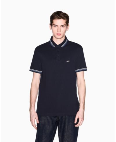 Мужская рубашка поло A|X Armani Exchange с коротким рукавом и узором pique tipping