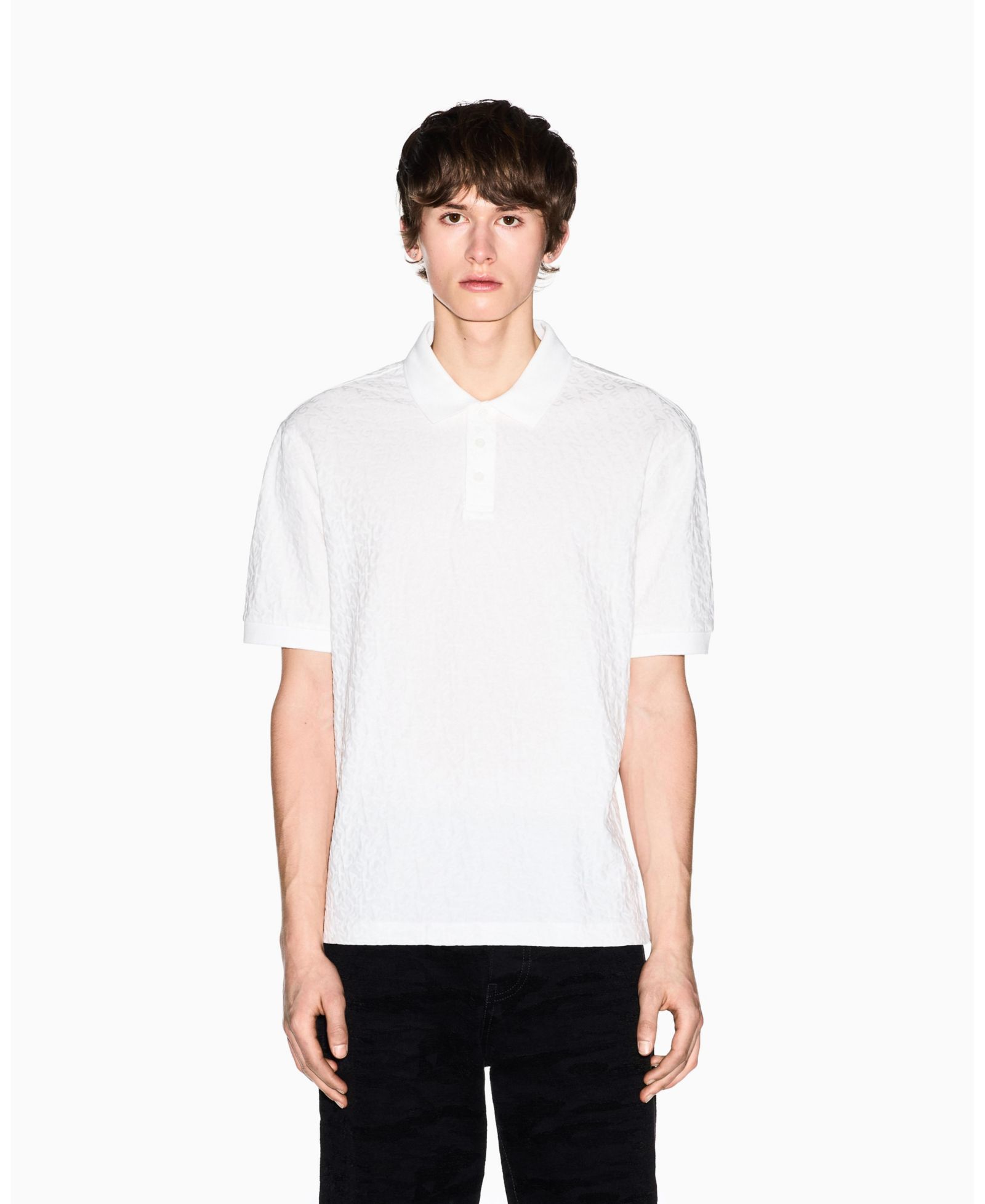 Мужская рубашка-поло A|X Armani Exchange Short Sleeve Mercerized Cotton All Over Logo Print