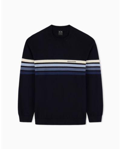 A|X Armani Exchange Men's 4 Stripes Cotton Sweater