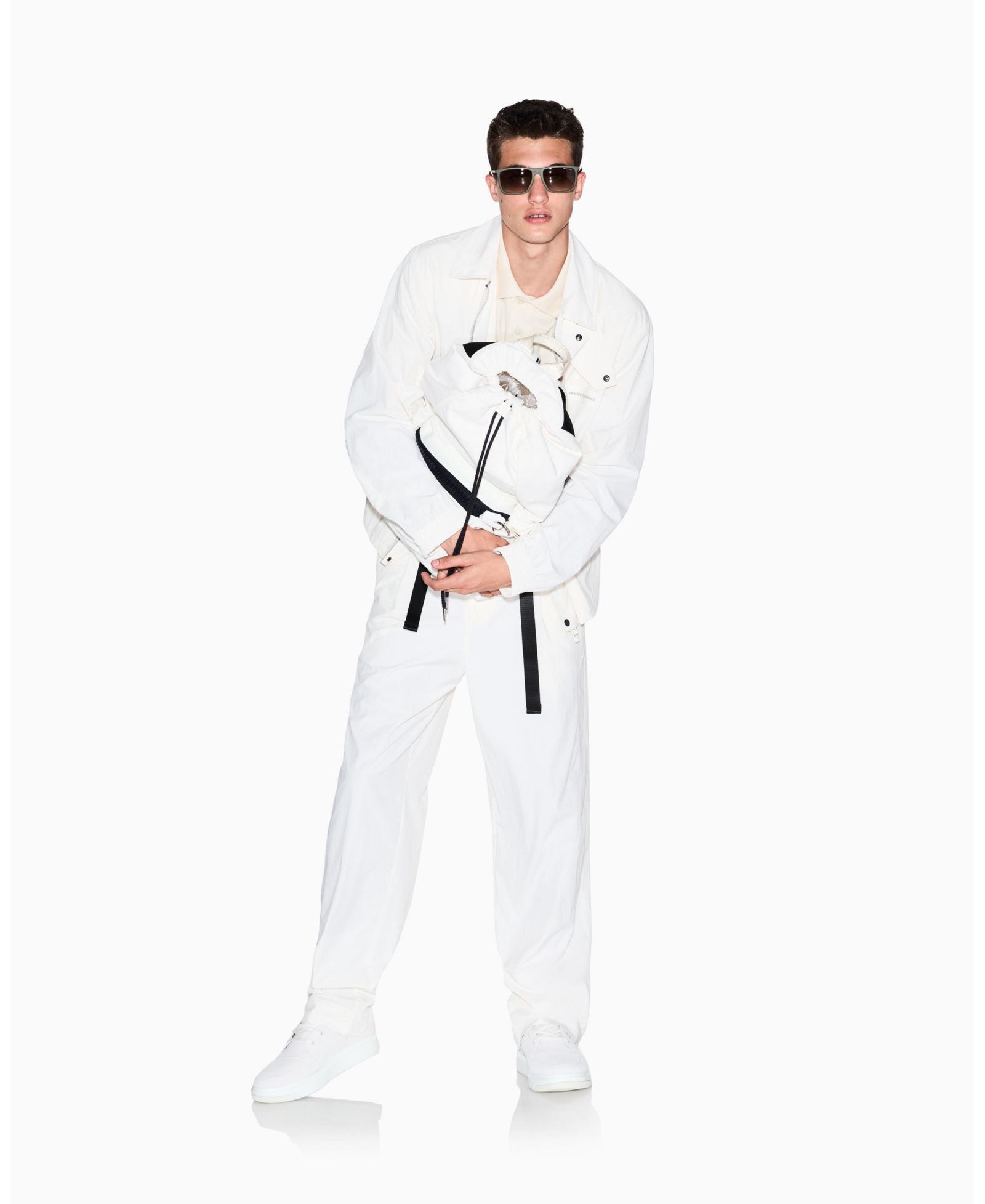 A|X Armani Exchange Men's White Edition Nylon Pants