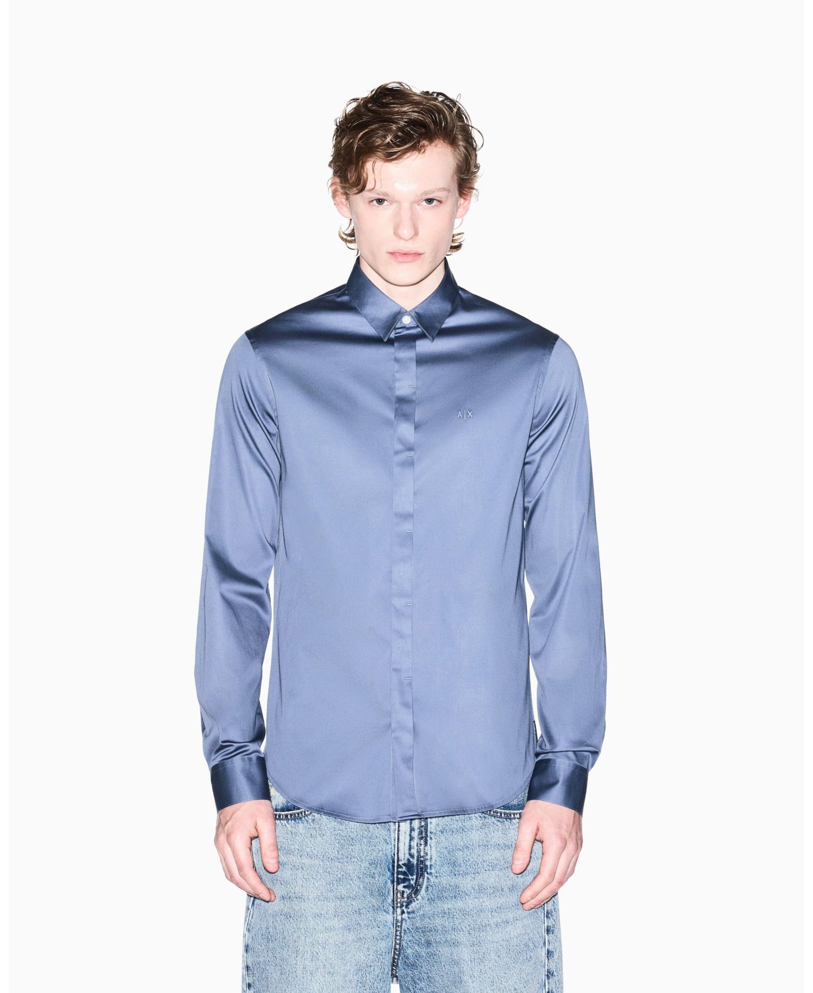 Мужская рубашка A|X Armani Exchange Long Sleeve Solid Slim Fit