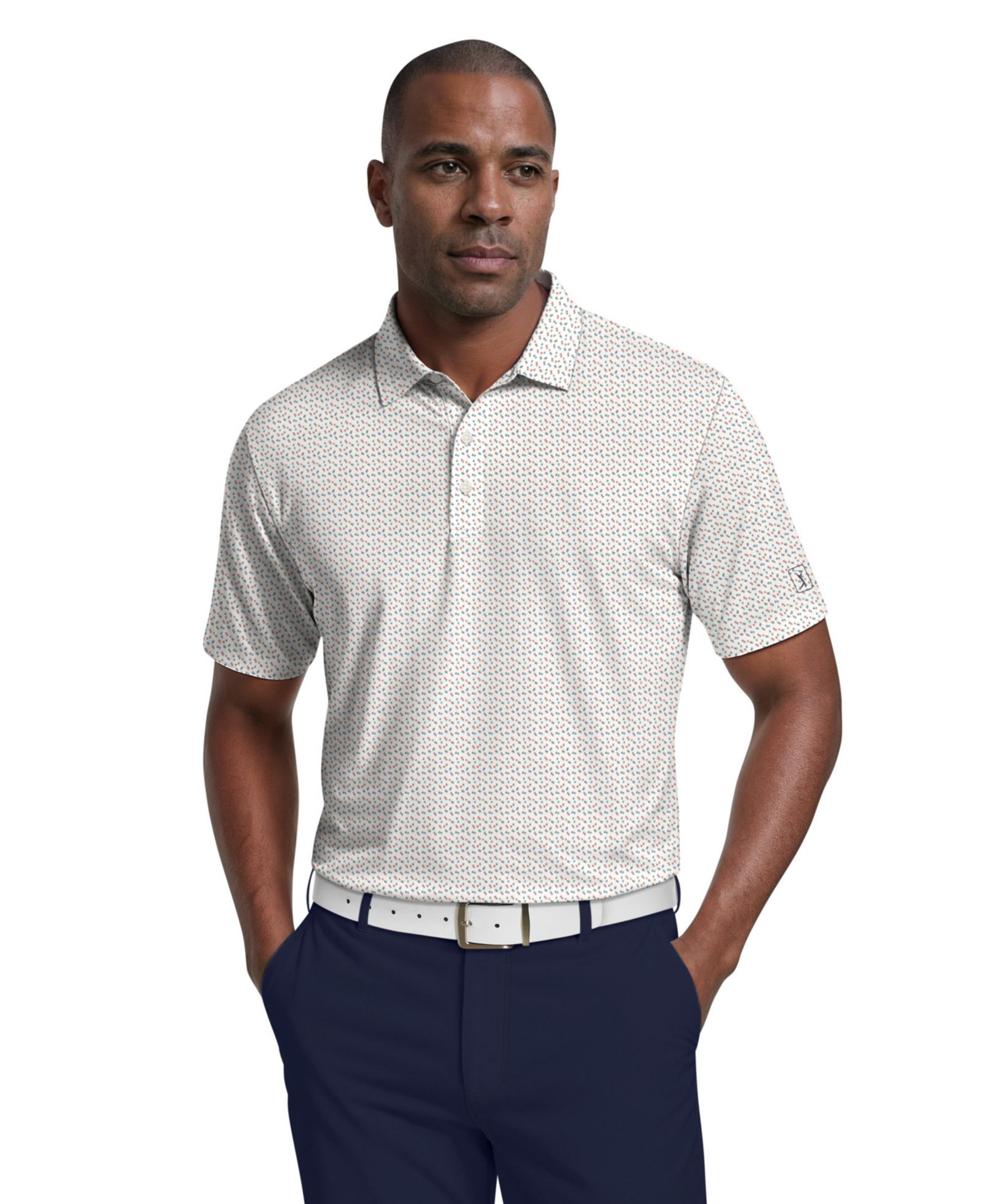 PGA TOUR Men's Confetti Print Golf Polo Shirt