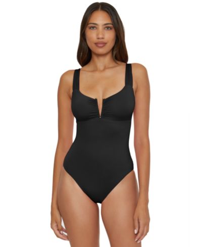 Becca Women's V-Neck One-Piece Swimsuit