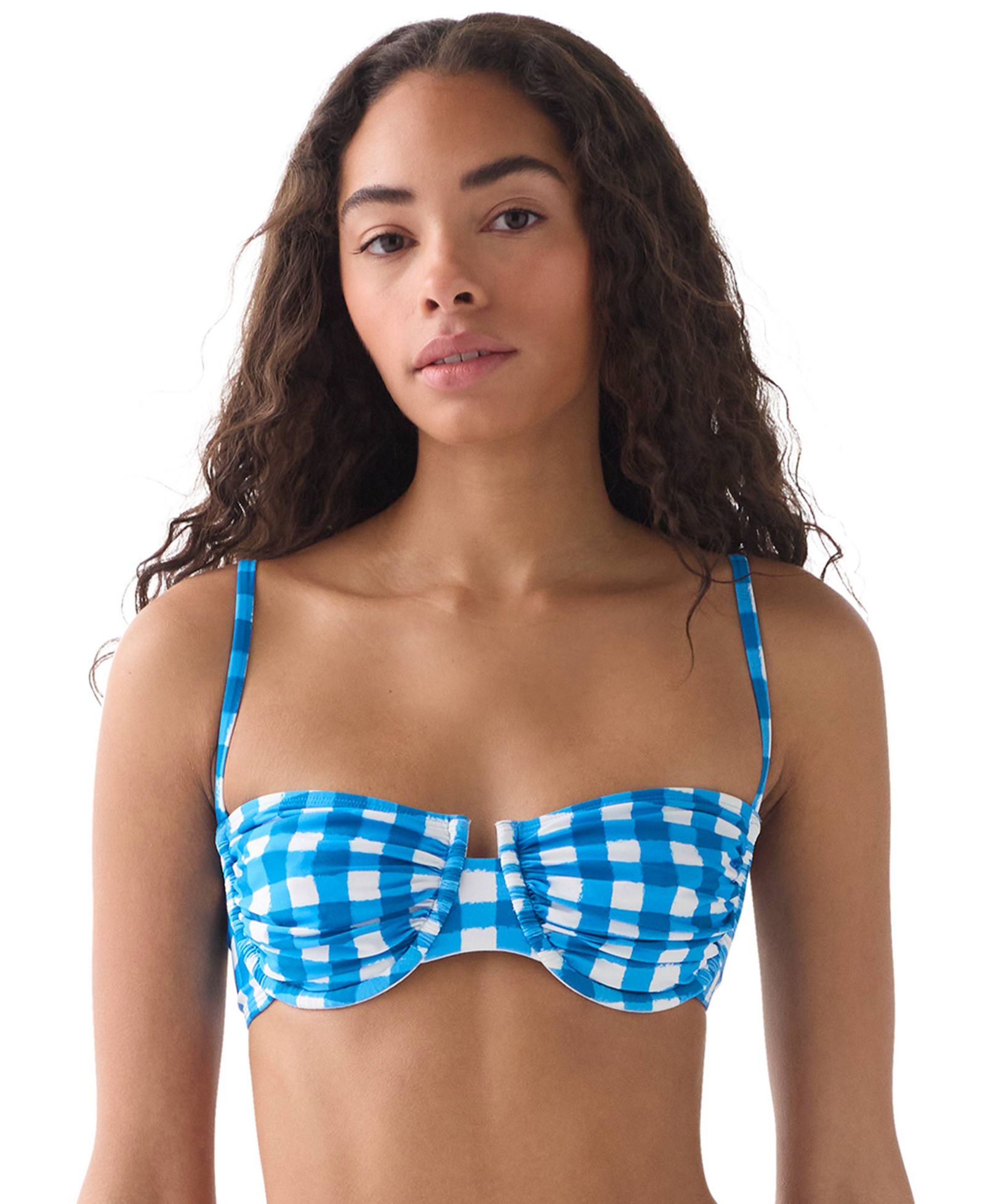 kate spade new york Women's Sweetheart Neck Underwire Ruched Bikini Top