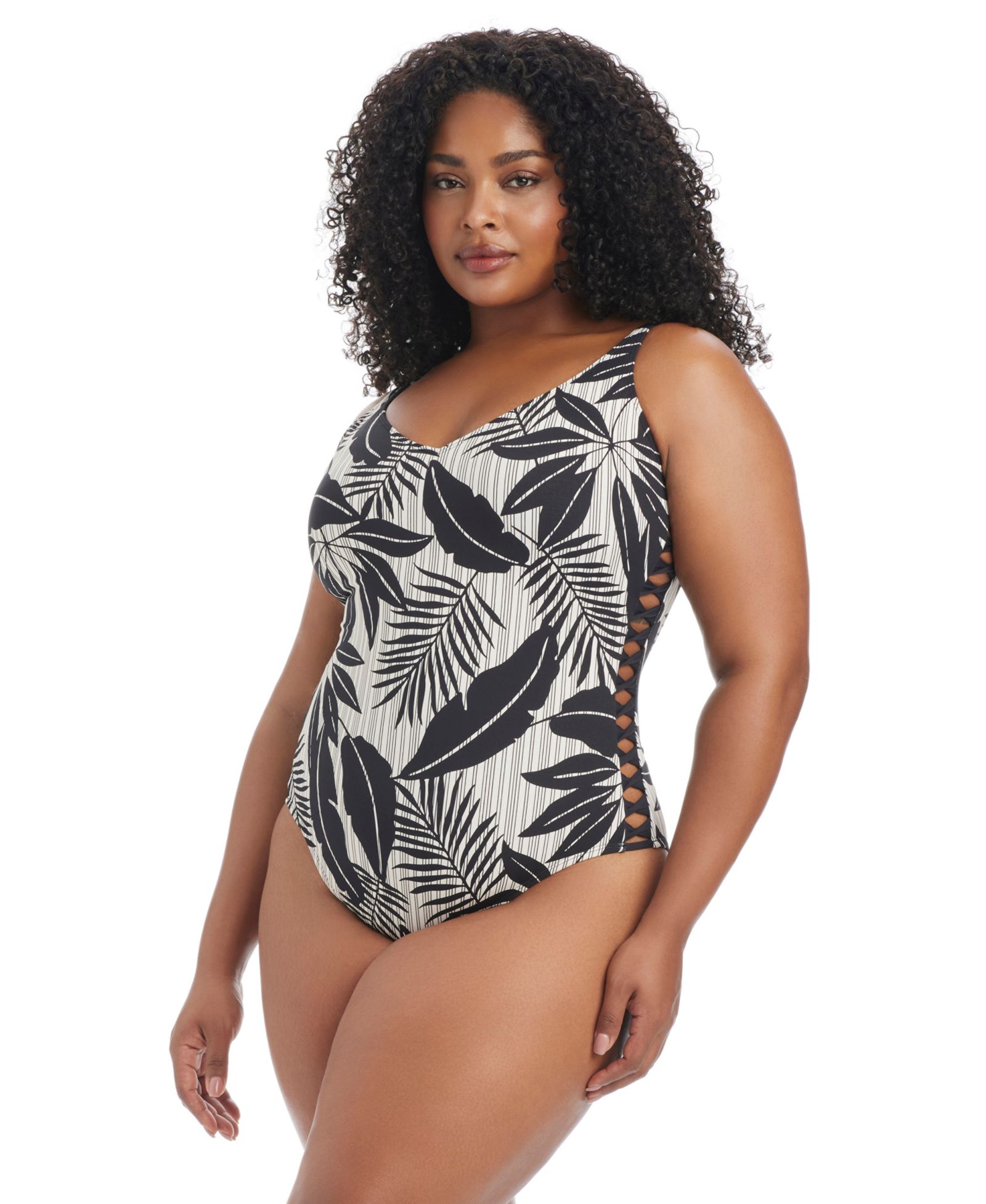 Bleu by Rod Beattie Plus Size Island Time Scoop Neck One-Piece Swimsuit