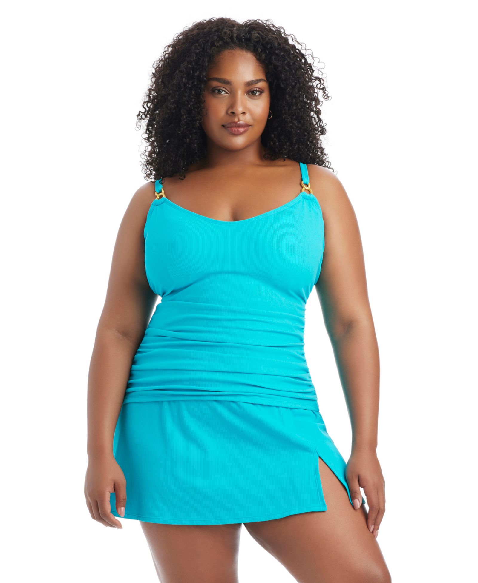 Bleu by Rod Beattie Купальник Plus size с юбкой и высокой талией Pique Ole