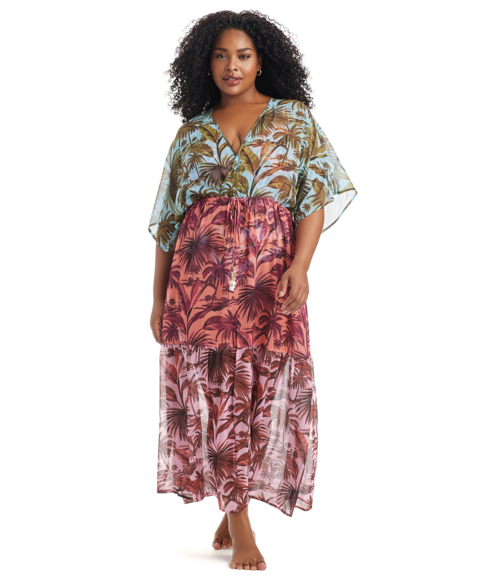 Bleu by Rod Beattie Plus Size White Lotus Cover-Up Maxi Dress
