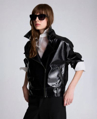 Женская кожаная куртка Kenneth Cole Faux-Leather Zip-Front Moto