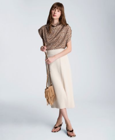 Kenneth Cole Women's Faux Wrap Midi Skirt