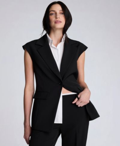 Женский жилет из люксового твилла с отстегивающейся рубашкой Kenneth Cole