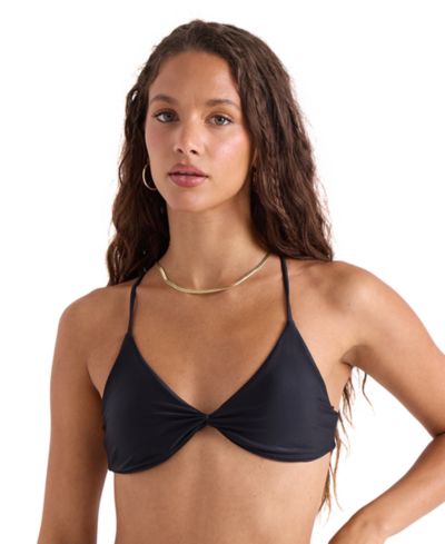 Volcom Women's Simply Seamless Twist V-Neck Tie-Back Bikini Top